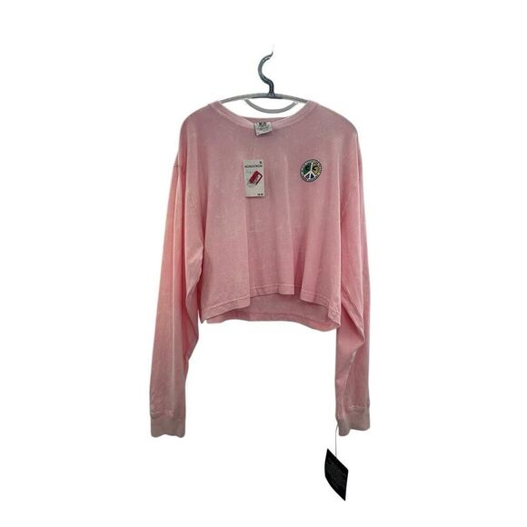 New with tags Cross Colours Pink Long Sleeve Crop Top Black Lives Matter new wit - Picture 7 of 11